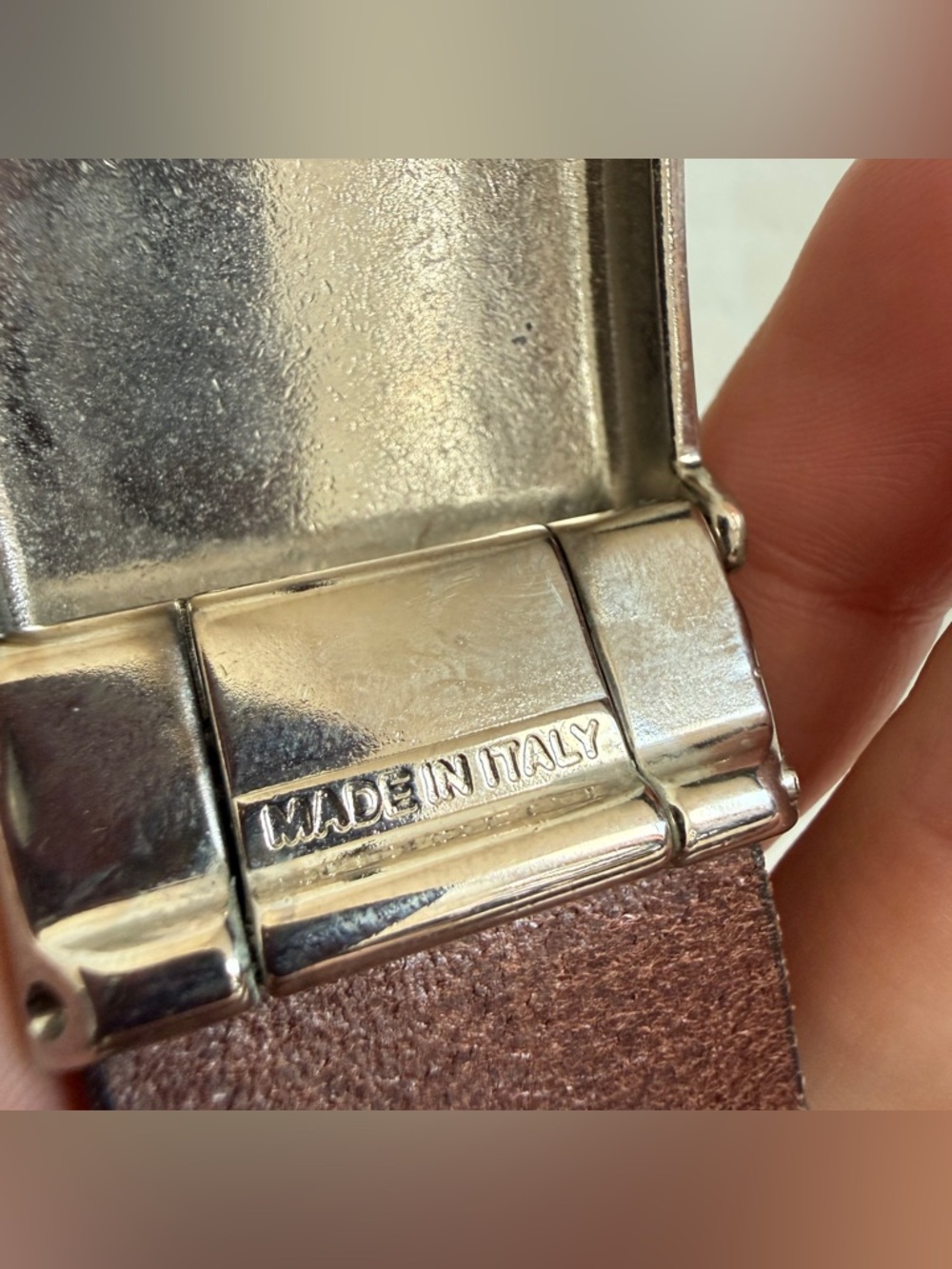 VTG 90s COACH Men Women Brown Leather Belt 42” Vegetable Tanned Cow Italy Buckle - Picture 4 of 15